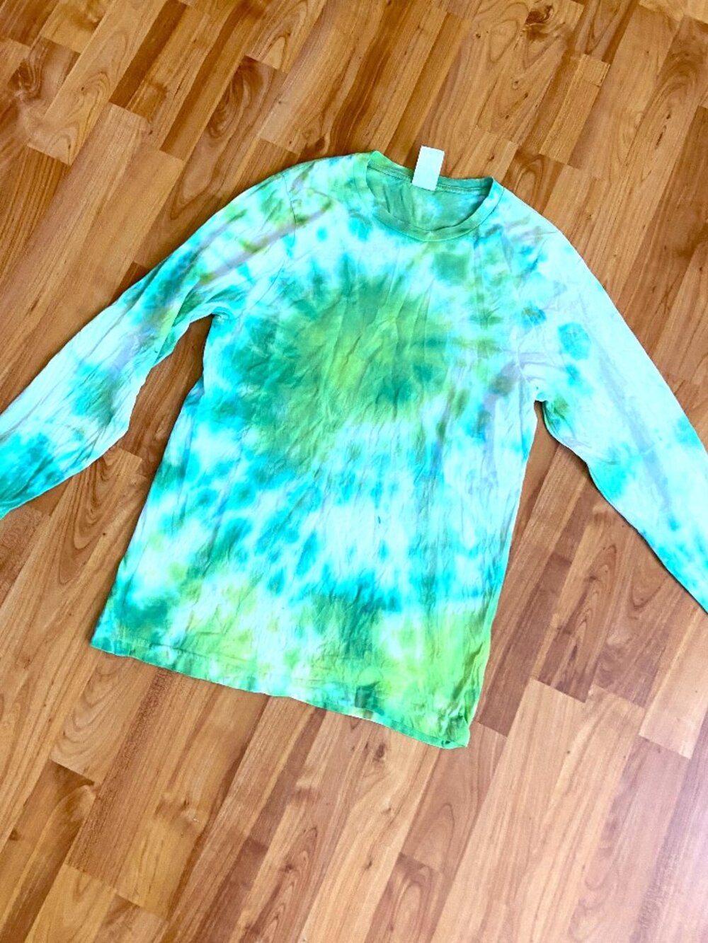 Custom Tie Dye Long Sleeve T-Shirt 'Cenote' Adult Small